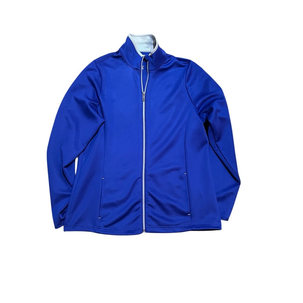 Antigua Woman’s Leader Blue Lightweight Jacket Full Zip Size Large